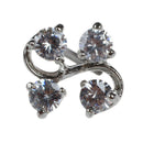 Reverse Belly Bar with Clear Crystals Top Down Body Crystal Dangle U7G5