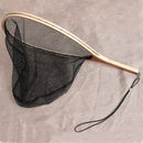 Landing Net in Wood Frame Capture and Release Portable Net Lightweight Nylo