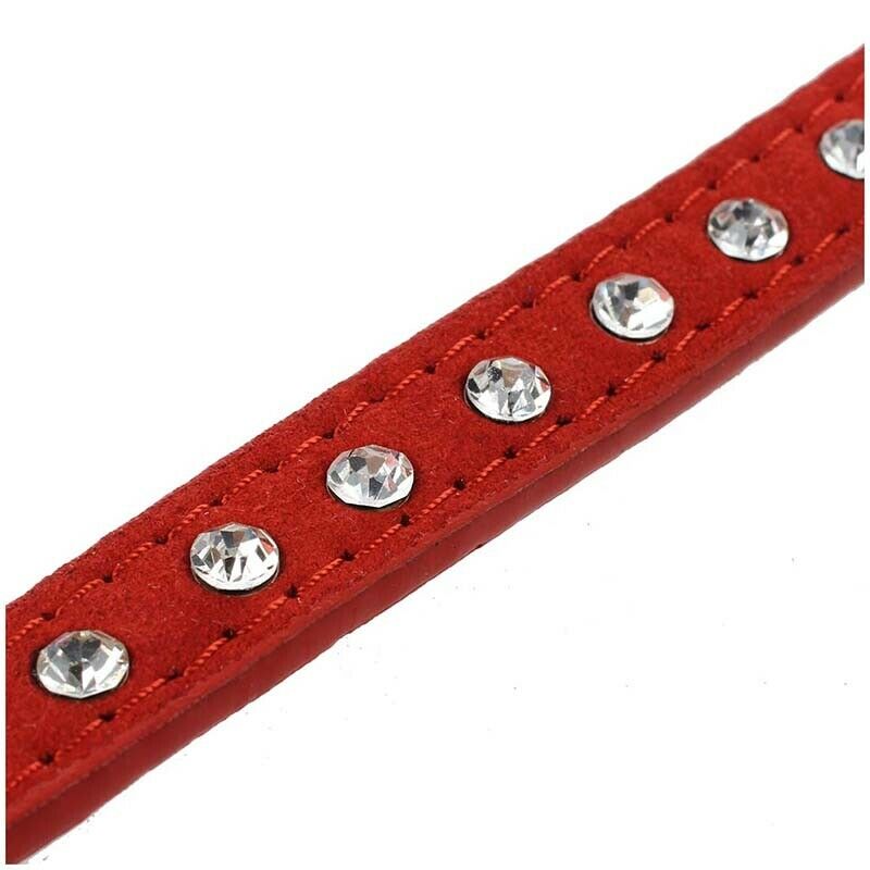 Red PU Leather Dogs Cats Pets Puppy Neck Safety Collars XS