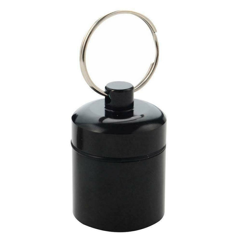 Waterproof Pill Box Keychain Aluminum Medicine Case Bottle Drug Holder Container