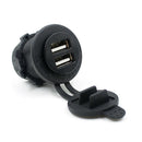 1x Black Dual USB Car Charger Cigarette Lighter Socket Power Adapter Accessories