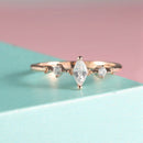 Engagement Ring For Women Three Stone Cluster Bridal Rings Wedding Jewelry