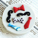 Silicone Beards Mustache Bow Tie Fondant Mould Cake Sugarcraft Chocolate Mold M&