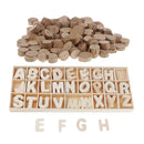 100Pc Wood Logs Slices Round Bark + 156pcs Wooden Letters Alphabet For Kids Toys