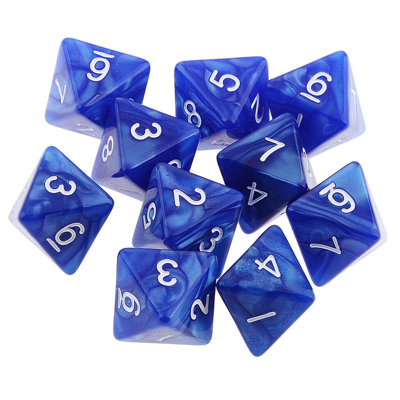 10pcs 8 Sided Dice D8 Polyhedral Dice for  Roley playing
