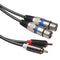 Hifi Audio Cable 2 Rca Male to Xlr 3 Pin Female Mixing Console Amplifier Du M3F3