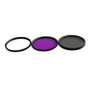 58mm Lens Filter Set UV + CPL + FLD For Canon Nikon  Digital SLR Cameras