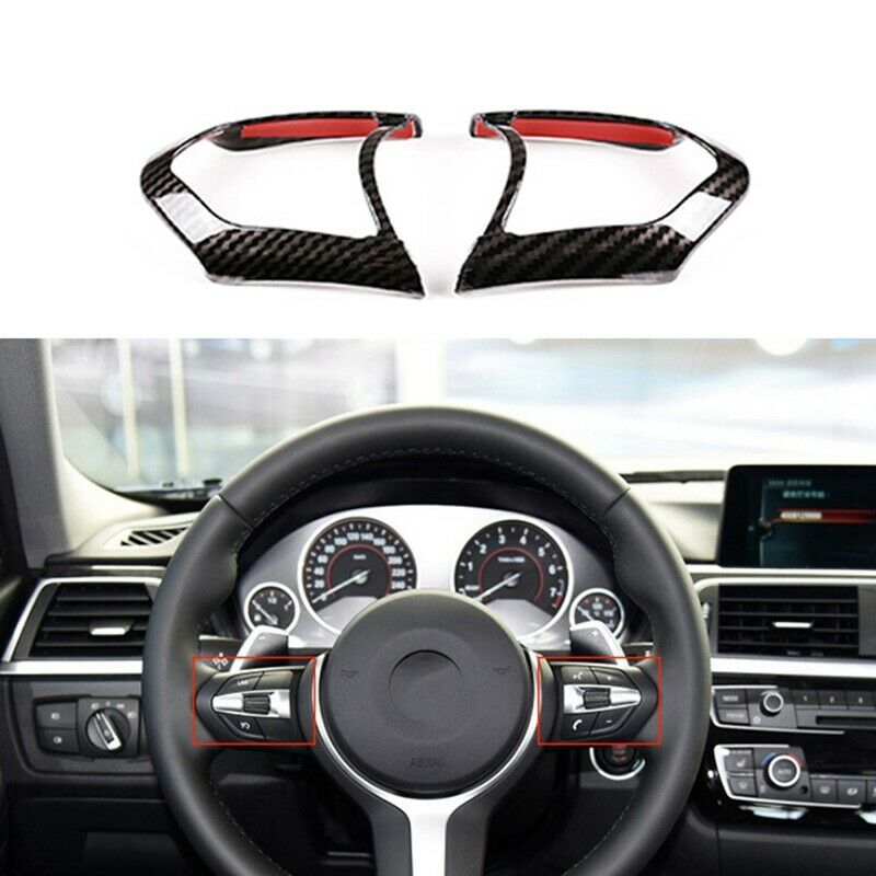 Carbon Fiber Steering Wheel Frame Decoration Cover Trim for BMW M3 M4 M5 X5 R3I1