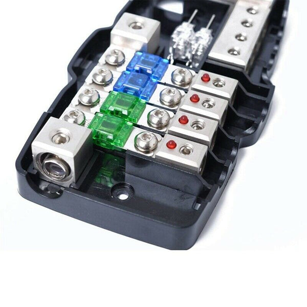 Multi-functional LED Car Audio Stereo ANL Fuse Holder Distribution 0/4ga 4  R3Y9