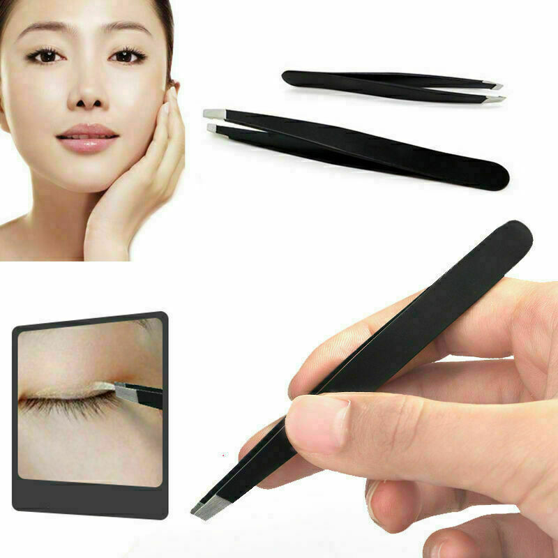 Women Professional Eyebrow Tweezers Hair Slanted Stainless Steel Tweezer Tool J8