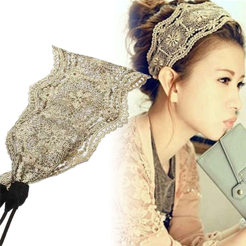 Retro Women Girl Lace Headband Hair Band Wide Headwrap HairLJccessoriesn LJ