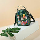 Ms. bag quilting forest girl printing green PU leather fashion trend should