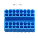 Set of 2 Blue Plastic 1/4Inch Hex Shank Screwdriver Bits Holder Storage Case