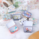 Mini Flower Tin Trinket Coin Box Jewelry Storage Case Tinplate Small FloralS Gw