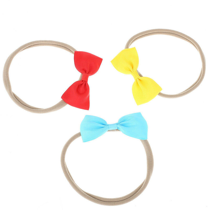 10pcs Children's Nylon Hairbands Bowknot Headwear Elastic Headbands