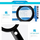 Magnifier, Handheld Magnifier with 9 Led Lights,Dimmable Magnifying Glass f I8M5
