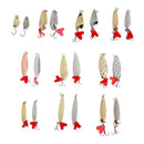 21Pcs/set Fishing Spoon Lure Treble Hook Spinner Baits 2.5/4/5/6/6.5/7/8/10g