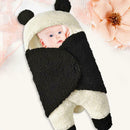 Baby Blanket Wearable Panda Swaddle Blanket Wool Lamb Wrap Hug Sleeping Bag