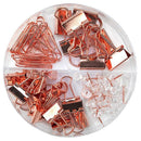 Fashion Binder Clips Paper Clips Push Pins Sets with Box for Office School