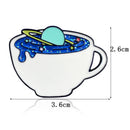 Cartoon Planet Brooch Enamel Planet Cup Pins Collar Badge Fashion Jewelry Deluxe