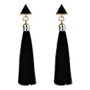 Woman Bohemian Earrings, Ethnic Rope Tassel (Black)