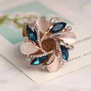 Fashion Crystal Bauhinia Shape Brooch For Women Dress Decorative Pin A