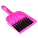 Mini Desktop Sweep Cleaning Brush Small Broom Dustpan Set Kids Tool Rose Red