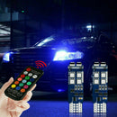 2x Remote Control RGB Multicolor LED Bulb Parking lights T10 194 168 W5W