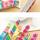 HOT Set of 5 Colorful Floral Prints Nail Files Double Sideds Durable Nail Art