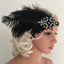 1 Piece 1920s Flapper Headband Ladies Fancy Dress Accessory 20s   Black