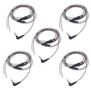 5Pack 3.5mm Right Angle Plug Audio Cable Cord with Mic for Earphone Earpiece