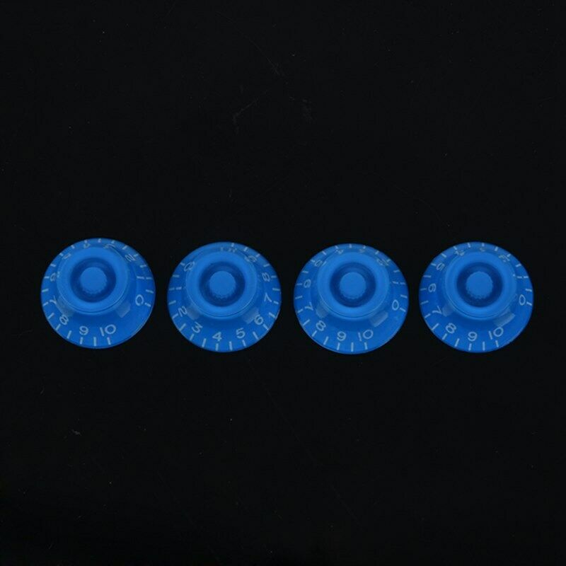 4pcs Blue 0-10 Knobs ABS Top Hat Bell Knob Guitar Volume Tone Control Knob