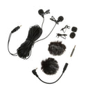 Dual-Head Lavalier Clip-on Omni-directional Condenser Microphones