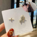 1 Pair Of Asymmetric Star Stud Earrings Best Gift For Women Jewelry Fashion K9Y1