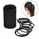 100Pcs Black Thick Endless Hair Elastics Hairbands Ponytail Hair Ties Salable AU