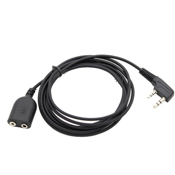 2 Meters Earphones Cable Extension Double Orifice K Walkie Talkie