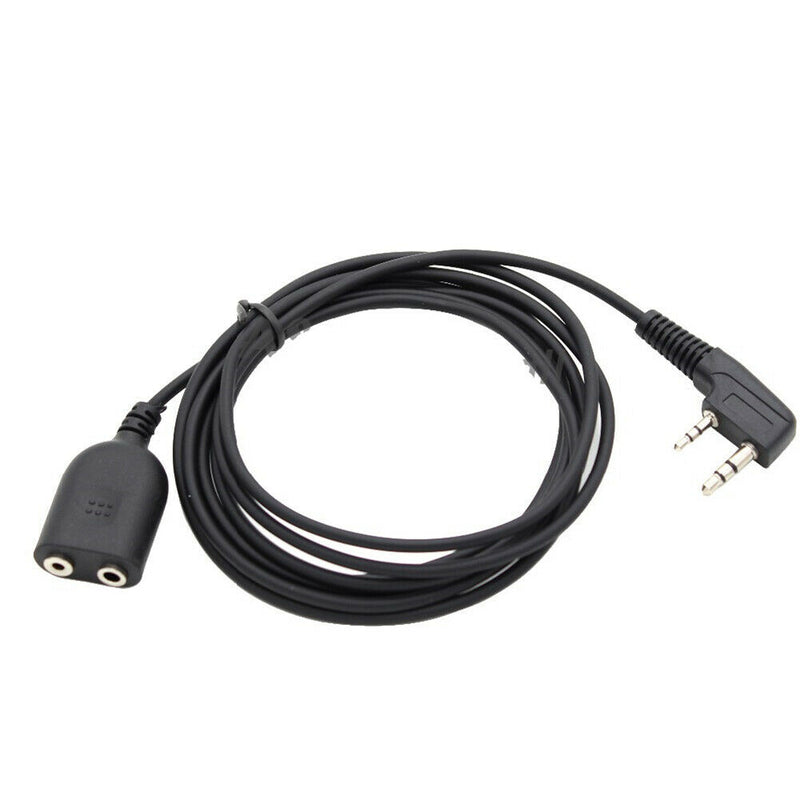 2 Meters Earphones Cable Extension Double Orifice K Walkie Talkie