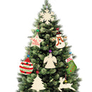 62x Wooden MDF Wood Craft Shapes Christmas Tree Hanging Decoration Ornament DIY