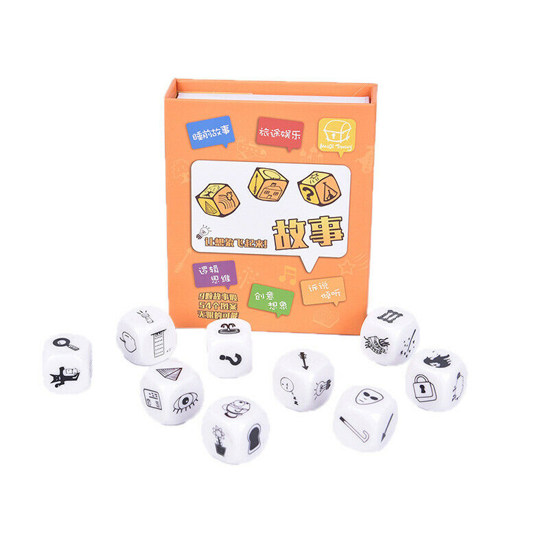 9pcs Story Dice Puzzle Board Game Telling Story Children Funny English  OZ
