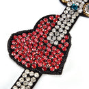 Arrow Through Heart Beaded Patch Sewing on Patch Rhinestone Beading Applique  Z