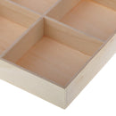 4pcs/set Wood Compartment Storage Box Wooden 4-Grid Divider Trays Desktop