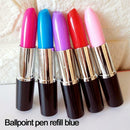 5PC Multi-Color Lipstick Shape Ballpoint Pen Blue Ink Ballpen Stationery AU