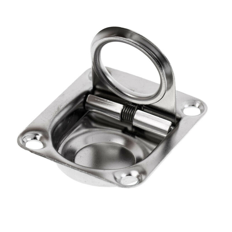 2Pcs Deck Hatch Flush Ring Pull Latch Handle Stainless Steel 2-1/4'' x 2-5/8''