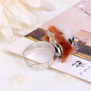 Cute Furry Animals Head Ring Cat Dog Fox Lovely Finger Ring Adjustable Random