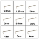 10PCS/SET 0.9mm-8mm Diameter Metric Short Arm Allen Hex Wrench Steel Hexago F7M0