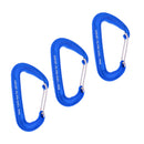 3x Carabiner Clip Aluminum D-Ring Locking Outdoor Wiregate Lock Hook Blue