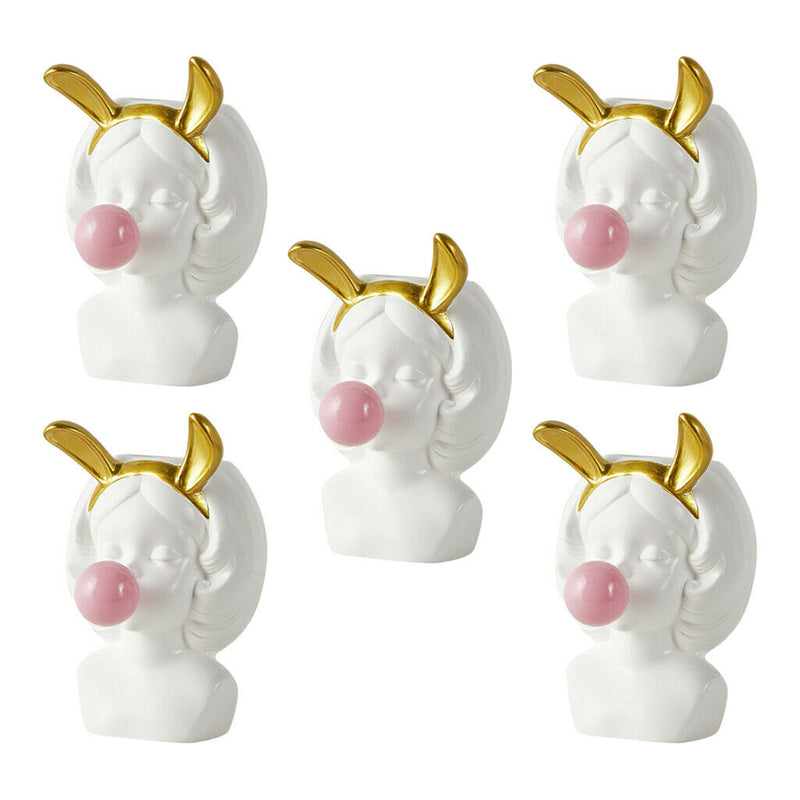 5pcs Cute Girl Blowing Bubbles Vinyl Succulent Planters Small Cactus Pot