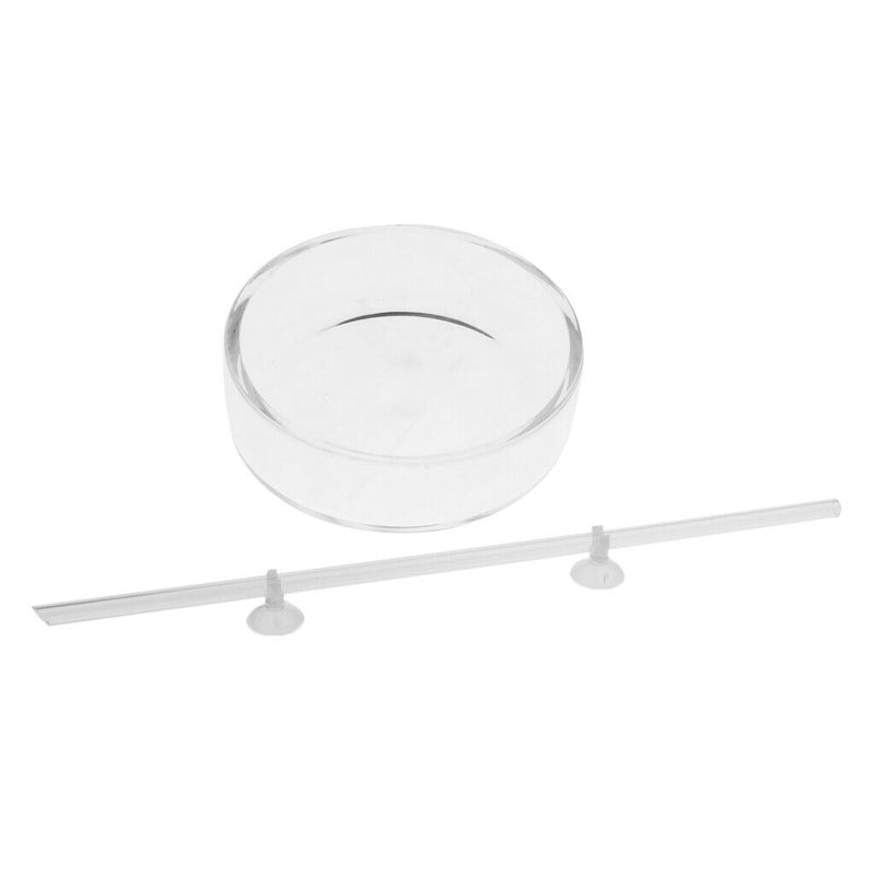 Glass Aquarium Feeding Dish + 450 MM Acrylic Tube Shrimp Feeder with Suction Cup
