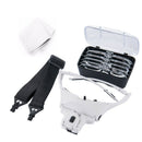 Head Magnifier with 2 LED Lights Magnifying Glass Loupe Hands Free Lamp Headband