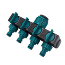 4 Way Garden Host Splitter Faucet Irrigation Adapter Water Tap Connector